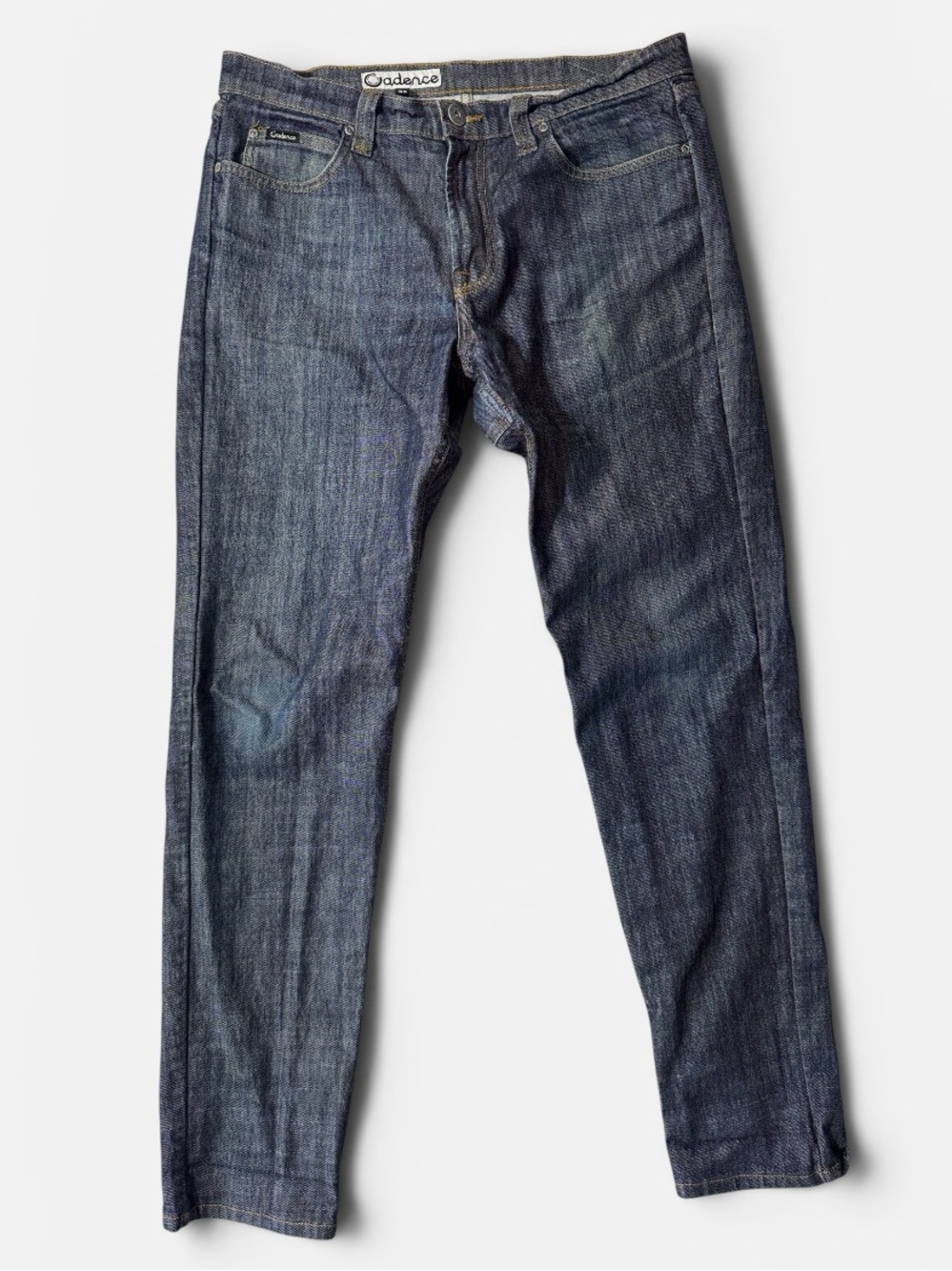 Cadence mens 34x31 dark wash performance tapered denim blue jeans